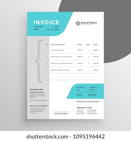 creative modern invoice template design