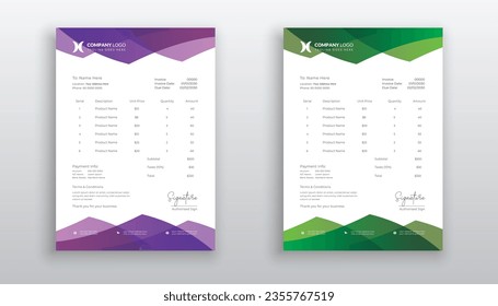 creative modern invoice template for your business
