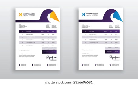 creative modern invoice template for your business