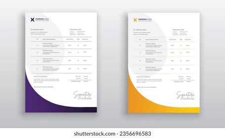creative modern invoice template for your business