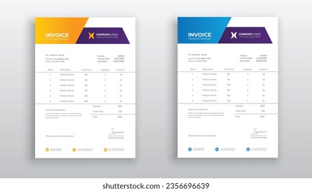 creative modern invoice template for your business