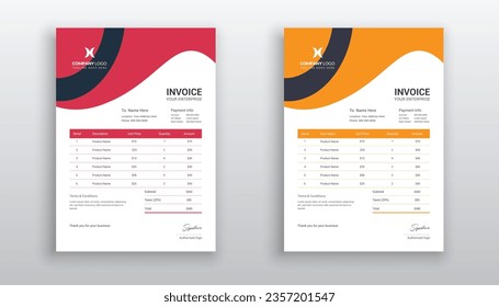 creative modern invoice template for your business