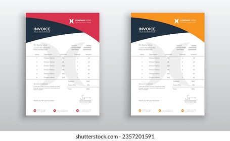 creative modern invoice template for your business