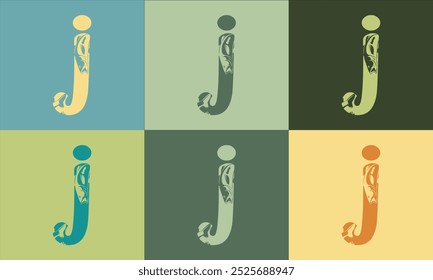 Creative Modern j Icon mit bunt, Icon Vector 