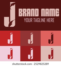 Creative Modern J Letter Fish Logo with colorful Icon Vector Design Illustration