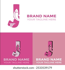 Creative Modern J Letter Fish Logo with colorful Icon Vector