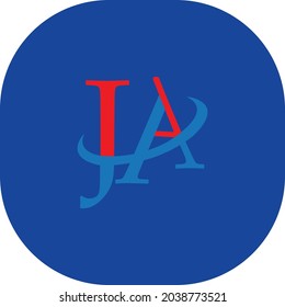 Creativo diseño vectorial J y A logo JA moderno
