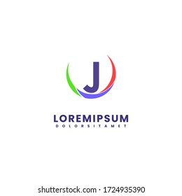 creative modern J logo letter simple design concept