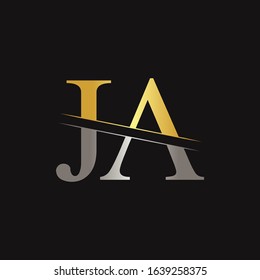 Creative Modern JA Logo Design Vector Template. Initial Linked Letter JA Logo Design