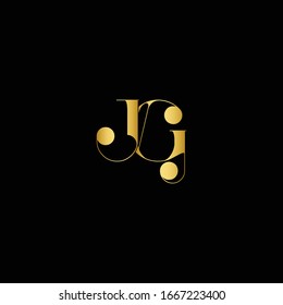 Plantilla de vectores de diseño de logotipo JG moderno creativo. Diseño del logotipo de la carta vinculada inicial JG