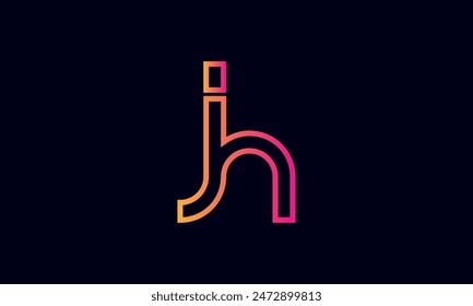 Creative And Modern JH Logo. Initial Letter JH Logo Design on Black Background.