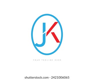 Modelo creativa moderna de logotipo JK Latter vector de plantilla Resumen de la ilustración victoriosa del símbolo monograma.