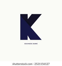 Creative and modern K Icon design. A bold letter K on a light backdrop