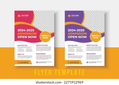 Creative and modern Kids Education Flyer. Kids Back to School Education Admission Poster Layout Template, Back to School Flyer, School Admission Template, Education Flyer and Poster Design.