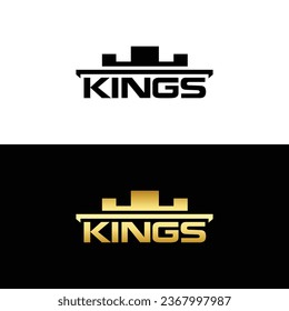 Logo de Creative Modern King. Logo en blanco y negro. Usable para logotipos de empresas. Elemento de plantilla de diseño de logotipo de vectores planos