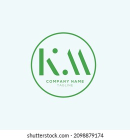 Creative modern KM Letter Business Logo Design Alphabet Icon Vector Symbol. Creative elegant letter KM logo template.