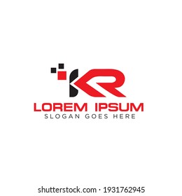Creative modern KR letter logo design template