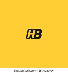 Creative and modern l Black and yellow color HB monogram  or HB initials 