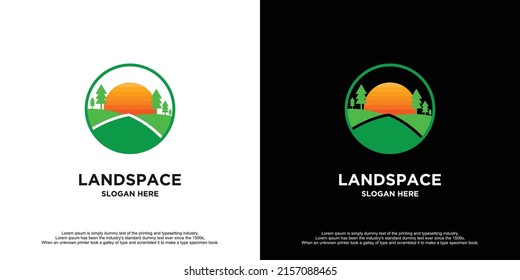 Creative Modern Landscape Logo Design.