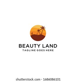 Creative modern landscape sign logo design template