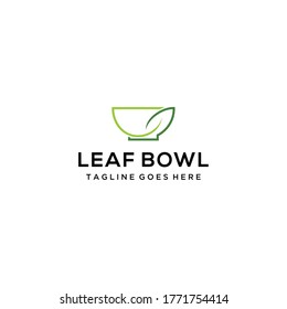 Creative Modern Leaf Bowl Logo Design