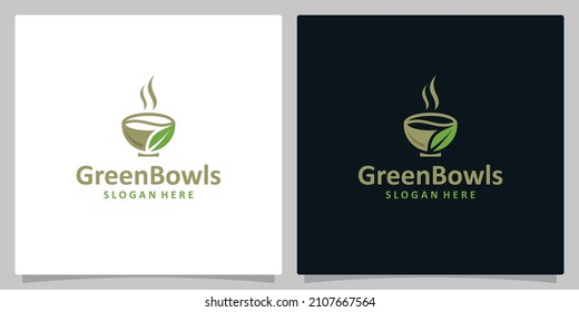 Creative modern leaf and bowl logo design