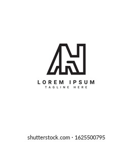 creative and modern letter AH HA logo design,minimalist letter AH HA logo for business purpose
