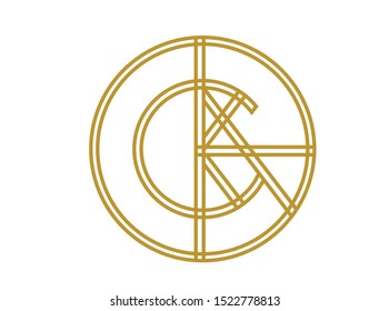 Letra creativa moderna C y letra K y letra A Vector Combinar icono Ilustración Monograma