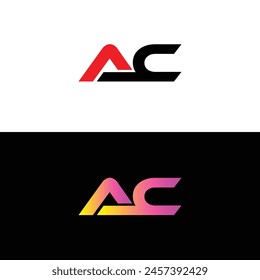 Creative modern letter CA logo design vector. Abstract letter AC infinity shape black illustration