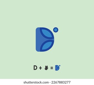 Creative modern letter D and a fly symbol for travel company