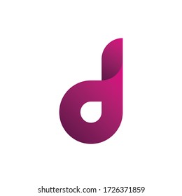 kreative, moderne Letter d Gradient rosa dunklere und hellere Farbgestaltung Vorlage