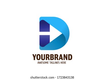 creative modern Letter d logo with arrow inside