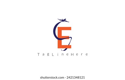 Creative Modern Letter E tour y diseño del logo de viaje vector Ilustración.