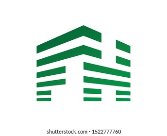 Creative Modern Letter F and letter H Vector House Icon Logo Illustration