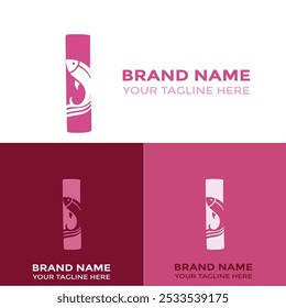 Creative Modern I Letter Fish Logo with colorful Icon Vector