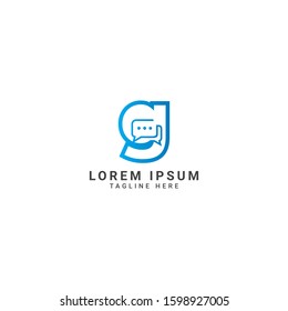 creative and modern letter g logo design template with Social network communication concept. Icon with two speech bubbles of chat messages. Flat filled outline style