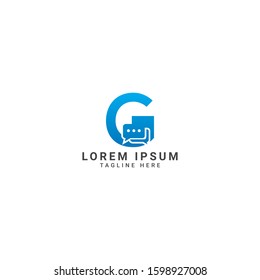 creative and modern letter g logo design template with Social network communication concept. Icon with two speech bubbles of chat messages. Flat filled outline style