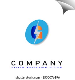 Creative and Modern Letter G Logos, Icons, Symbols with blue circle - Vector