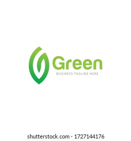 creative modern Letter g+Leaves combine gradient  green darker and lighter color design template