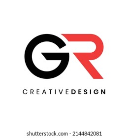 Creative modern letter GR logo design vector