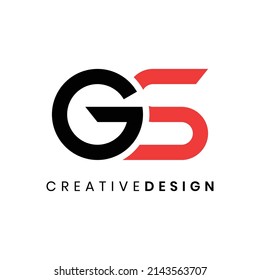 Letra moderna creativa vector de diseño del logotipo GS