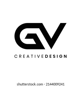 Creative modern letter GV logo design vector