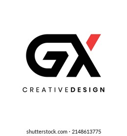 Creative modern letter GX logo design vector