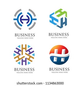 creative and modern letter h logo set design element