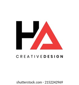 Creative moderne Buchstaben-HA-Logo-Design, Vektorgrafik