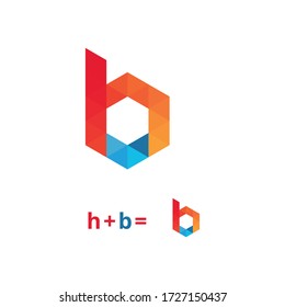 Carta moderna creativa h+b combina plantilla de diseño de color verde y azul