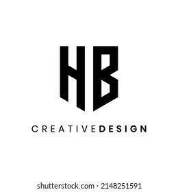 Creative moderne Buchstaben HB Schild Form Logo Design Vektorgrafik