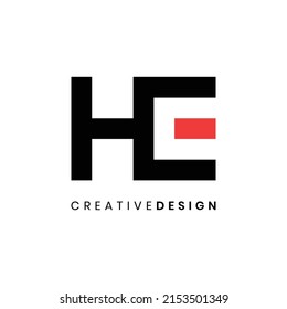 Creative modern letter HE logo design vector