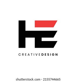 Creative modern letter HE logo design vector