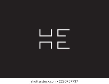 Creative modern letter HE logo design 